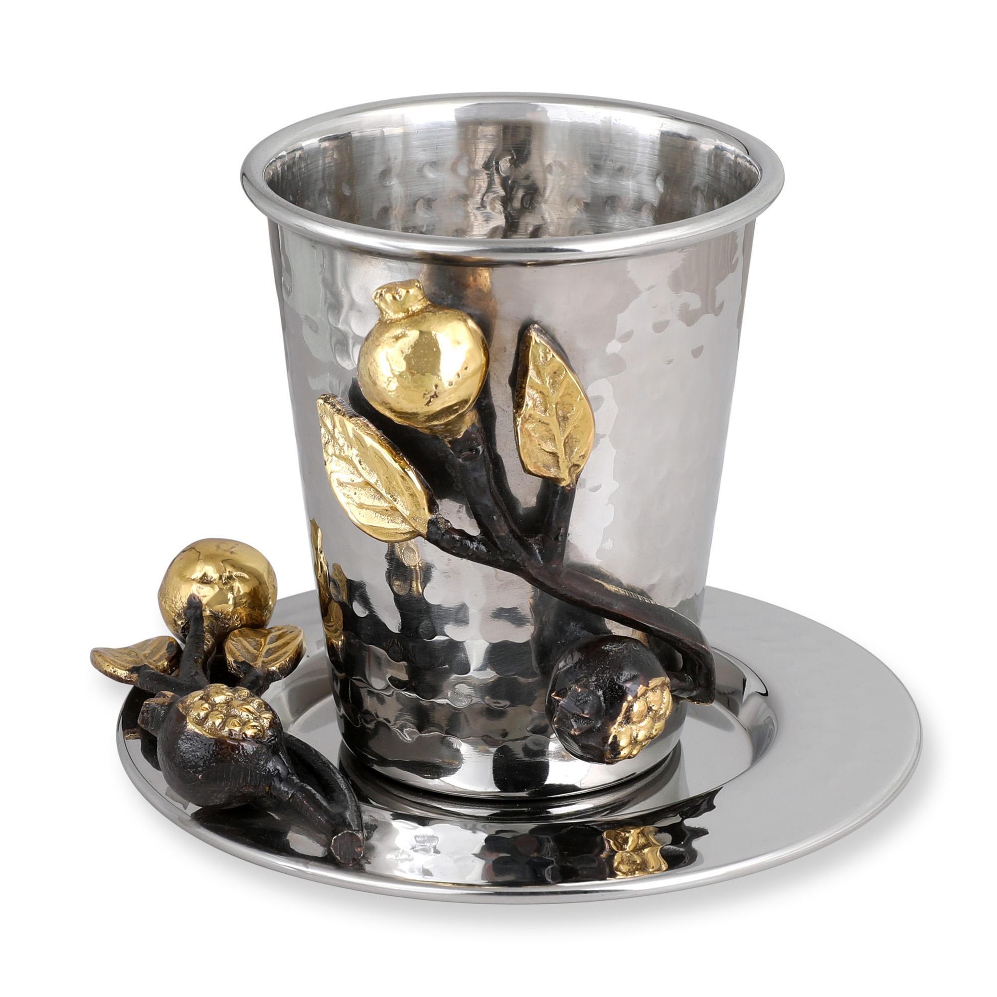 Pomegranate Kiddush Cup Stainless Steel