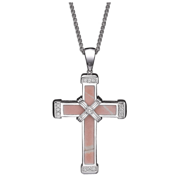 The Eternity Classic Cross - White Gold - White Diamonds - Medium